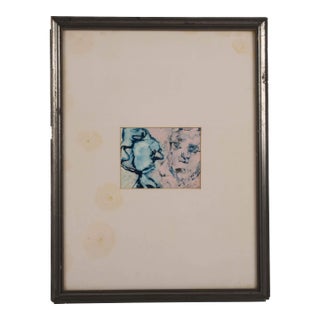 Framed Signed J. Akston "Untitled, 1967" Mixed Media Abstract Portait For Sale