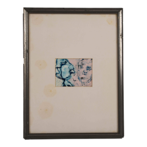 Framed Signed J. Akston "Untitled, 1967" Mixed Media Abstract Portait