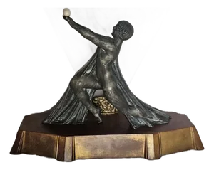 French Art Deco Balloon Dancer Lamp, 1930s