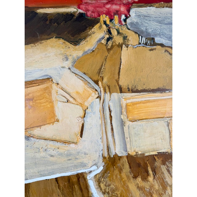 Modern "February 21st - Red" Abstract Expressionist Landscape by William Morehouse For Sale - Image 3 of 10