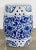 Vintage ceramic garden stool featuring traditional Chinese patterns of blue and white lotus flowers. Classic drum shape...