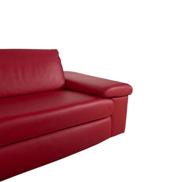 Red Leather Corner Sofa with Manual Function from Willi Schillig For Sale - Image 8 of 18