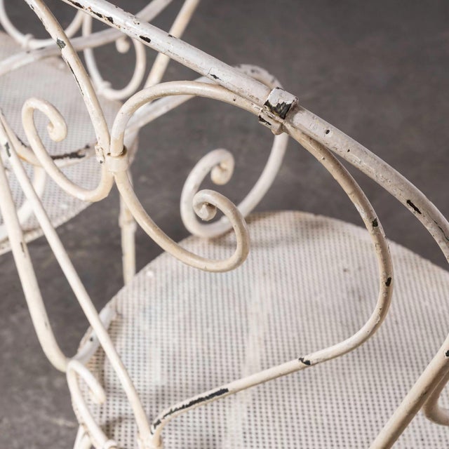 1960s French Garden Chairs with Perforated Seats, 1960s, Set of 2 For Sale - Image 5 of 11