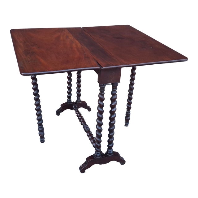 Victorian Rococo Style Walnut Drop-Leaf Sunderland Table For Sale