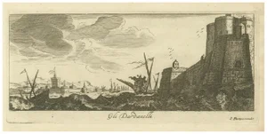 Peeters, The Dardanelles with Fortified Towers and Maritime Activity, 1680, Print