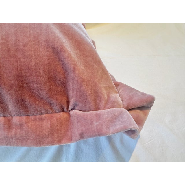 Pair of Custom Pink Velvet Euro Pillow Shams For Sale In San Francisco - Image 6 of 9