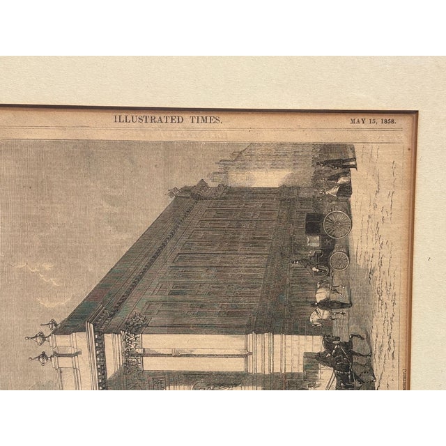 Printmaking Materials 1858 "Royal Italian Opera House" Woodcut Print by William Henry Prior, Framed For Sale - Image 7 of 7