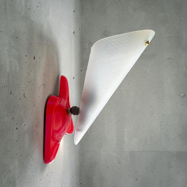 Mid-Century Modern French Red Plastic Adjustable Wall Sconce, 1960s For Sale - Image 15 of 15