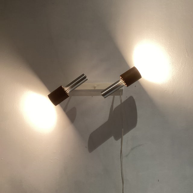 Dutch Double Wall Light attributed to H. Th. J. A. Busquet for Hala, 1960s For Sale - Image 10 of 11