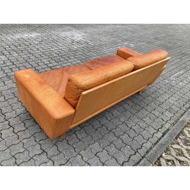 Vintage Danish Cognac Leather Sofa, 1980s For Sale - Image 17 of 18