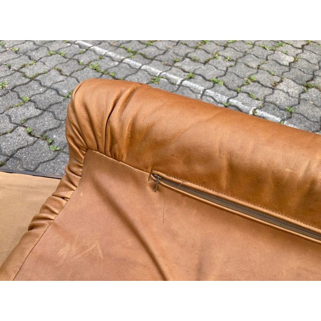 Vintage Cognac Caramel Aniline Leather Sofa, 1970s For Sale - Image 17 of 18
