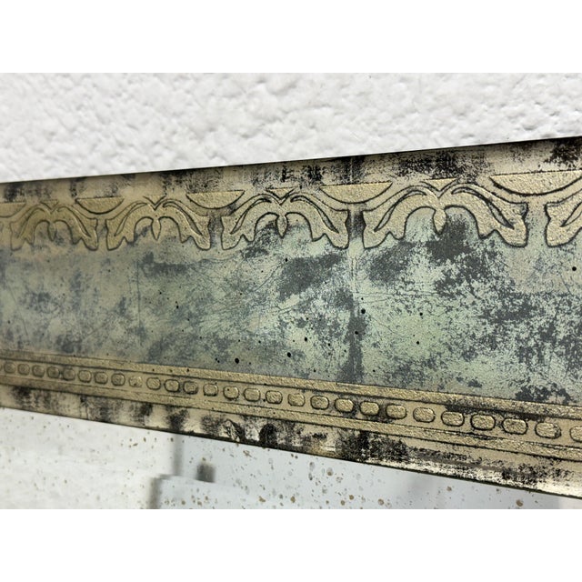 Silver Restoration Hardware 19th Century Baroque Ravenna Etched Floor Mirror For Sale - Image 8 of 12