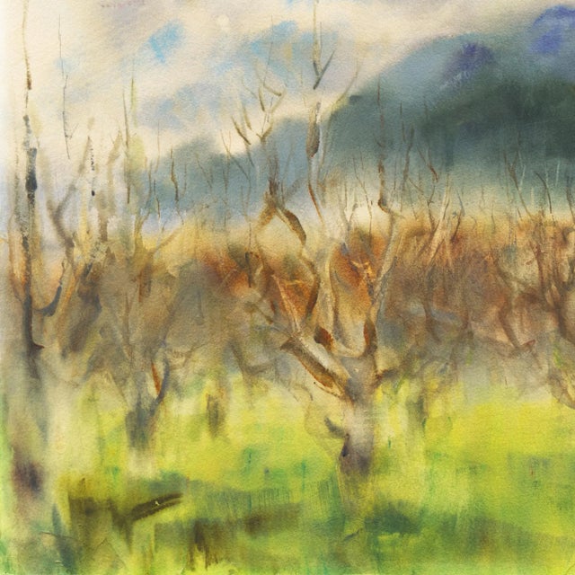 1960s 'Grove of Trees in a Misty Landscape' by Marie McDonnell Roberts, Woman Artist, American Watercolor Society For Sale - Image 5 of 7