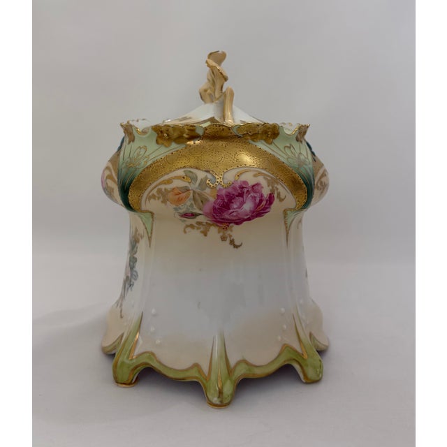 Ceramic Antique r.s. Prussia Porcelain Tea Set – Roses, Turquoise Jewels & Heavy Gilt For Sale - Image 7 of 17