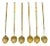 Set of 6 French Hollywood Regency Gold Plated Cocktail Spoons For Sale