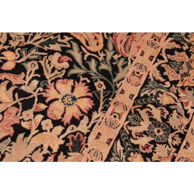 1990s Floral 1990's Pak-Persian Black/Red Wool Rug - 6'1'' X 9'4'' For Sale - Image 5 of 9