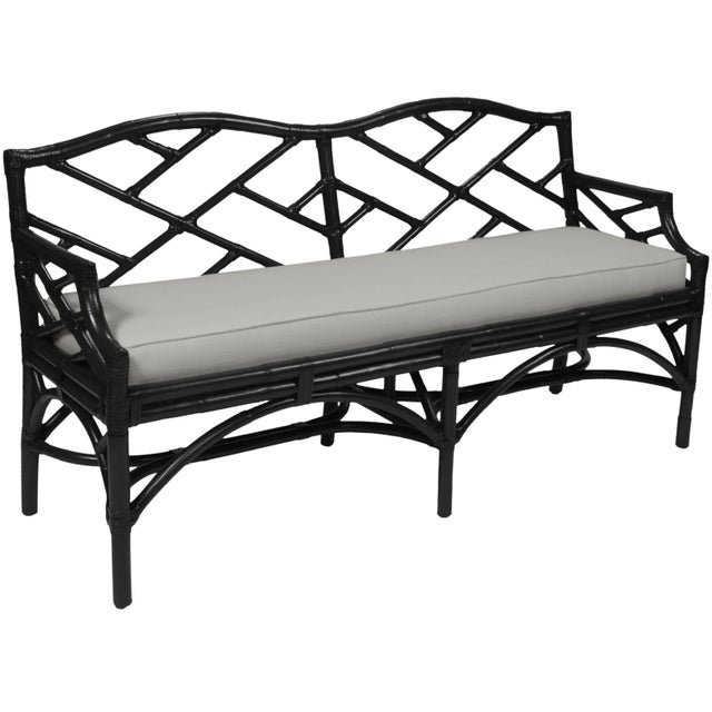 Not Yet Made - Made To Order Chippendale Bench - Black For Sale - Image 5 of 5