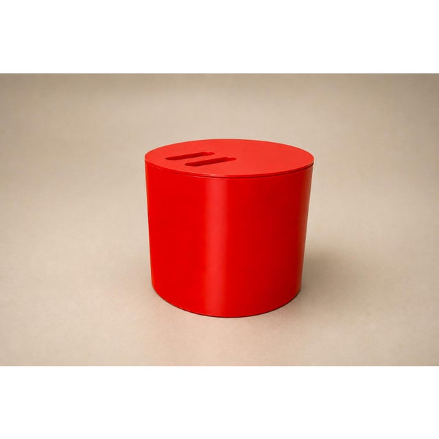 1970s Jorge Zalszupin, Paulo Jorge Pedreira and Oswaldo Mellone “Eva” Ice Bucket in Red Plastic, Brazil For Sale - Image 12 of 18