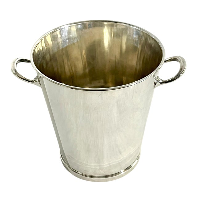 Antique Art Deco Asprey of London Silver Plate Ice Champagne Bucket on Later Stand For Sale - Image 15 of 18