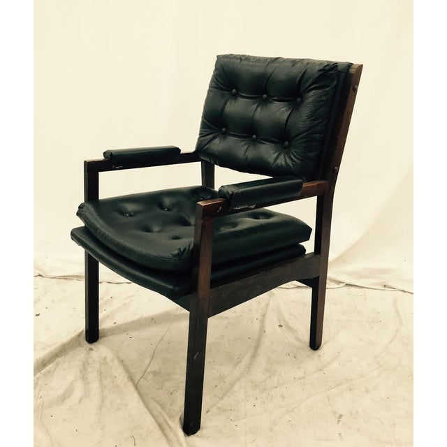 Vintage Milo Baughman Style Black Wood Desk Chair Chairish
