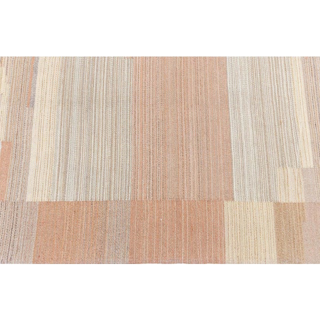 Textile Doris Leslie Blau Vintage Swedish Flat-Weave Rug in Earth Tones For Sale - Image 7 of 9