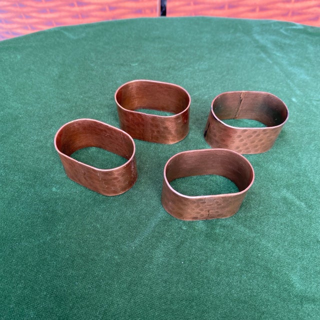 Copper Vintage Copper Napkin Rings- Set of 4 For Sale - Image 8 of 8
