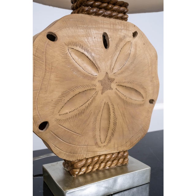 Pair of Sea Shore Beach Sand Dollar Rope Lamps W/ Shades For Sale - Image 10 of 15
