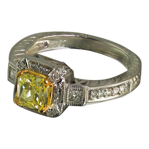 Late 20th Century Yellow Diamond Ring, Size 6.5