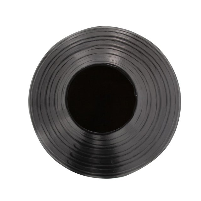 Contemporary Chiseled Black Bell Vase- Small For Sale - Image 3 of 8