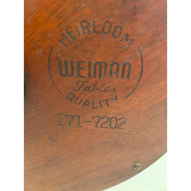 Antique 2 Tier Mahogany and Tooled Leather Side Table For Sale - Image 12 of 13