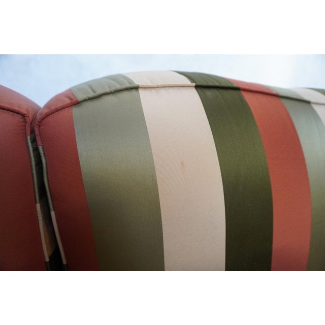 Late 20th Century Custom Edward Ferrell Silk Stripe Loveseat For Sale - Image 10 of 18