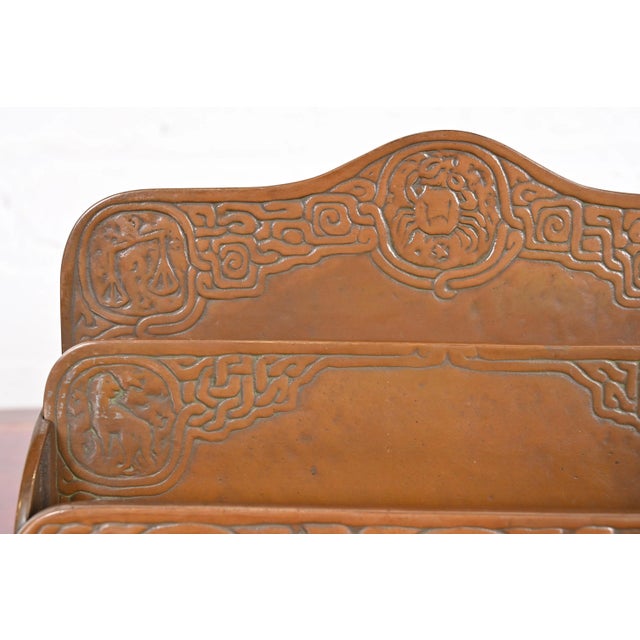Early 20th Century Tiffany Studios New York Zodiac Bronze Letter Rack For Sale - Image 5 of 12