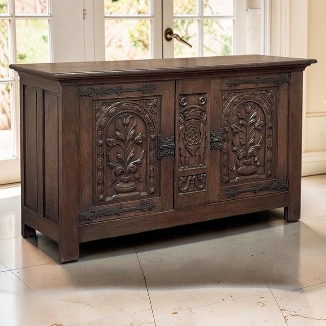Inspired by the medieval coffers that once safeguarded linens, valuables, and household possessions, this French Gothic...