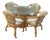 Vintage Set of 5 Pieces Bamboos and Rattan Dining Room Table and Chairs For Sale