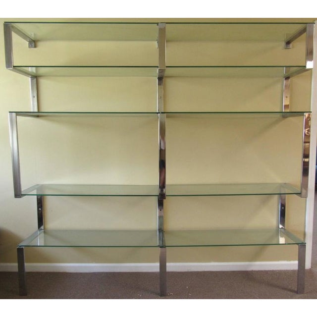 Vintage Modern Chrome Bookshelf Wall Unit After Milo Baughman Chairish