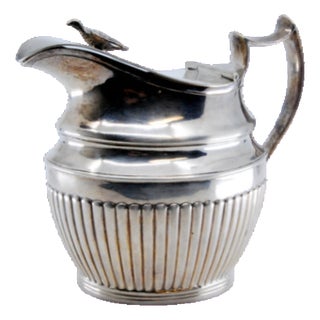 Fluted Silver Milk Jug with Half-Body Design For Sale