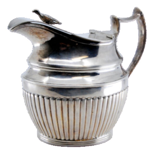 Fluted Silver Milk Jug with Half-Body Design For Sale