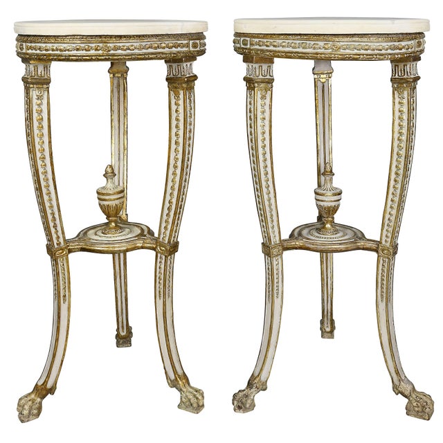 Swedish Neoclassical Giltwood and Painted Torchere - a Pair For Sale - Image 10 of 10