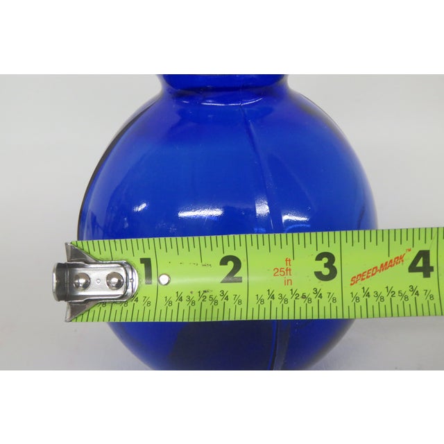 Vintage Cobalt Blue Ribbed Glass Vase 4565b For Sale - Image 11 of 11