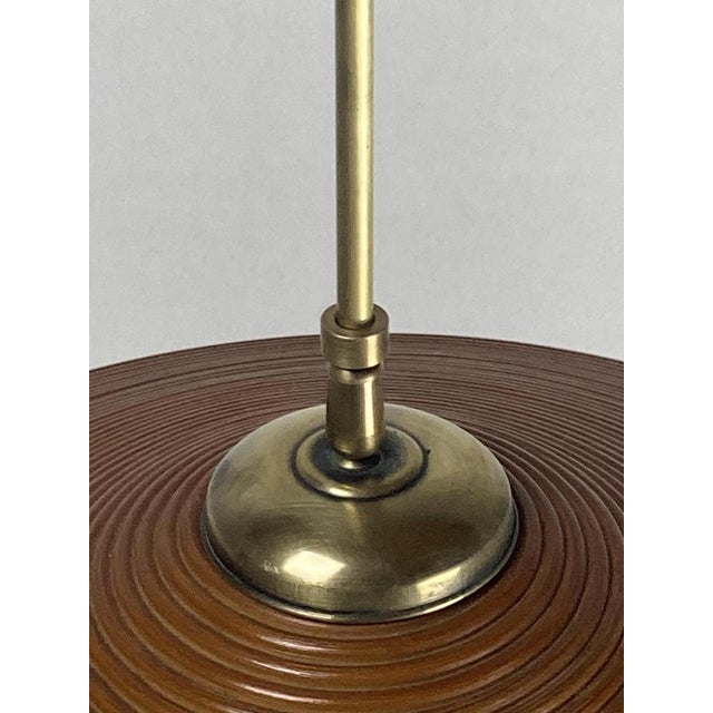 Pencil Split Reed, Rattan, Bamboo & Brass Pendant Lamp, 1970s For Sale - Image 12 of 14
