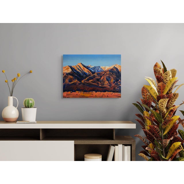 Early 21st Century Sangre De Cristo Sunrise, Colorado by David Shingler | Oil on Wood Landscape of mountains at sunrise For Sale - Image 5 of 5