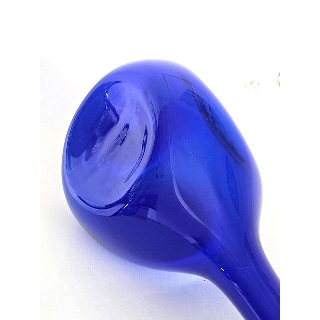Vintage Swedish Hand Blown Cobalt Glass Vase by Arthur Carlsson Percy For Sale - Image 11 of 11