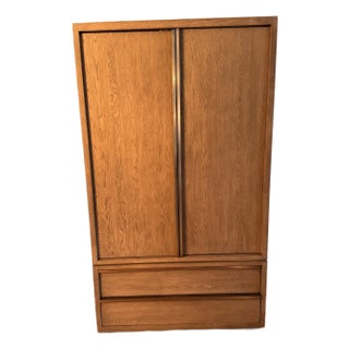 Rh Bezier Armoire — Grey Oak / Pewter, Excellent Condition For Sale