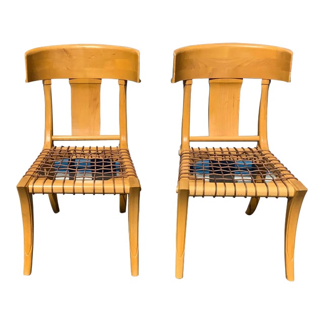 Vintage Klismos Dining Chairs - a Pair For Sale