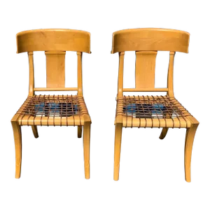 Vintage Klismos Dining Chairs - a Pair