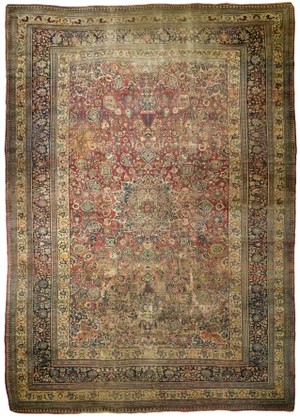 Distressed Antique Persian Mashad Rug - 11’0” x 17’0”