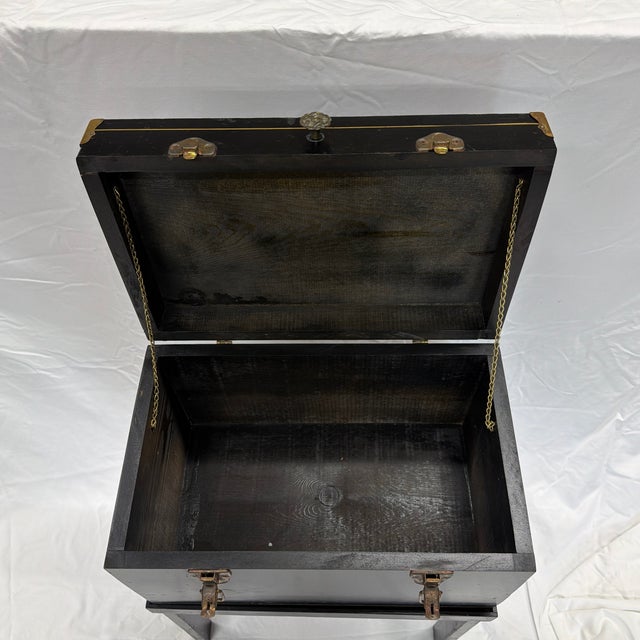 Vintage Storage Box, Side Table, Nightstand on Stand For Sale - Image 12 of 12