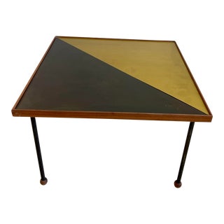 Sabin Santa Cruz Coffee or Side Table With Brass and Blackened Steel Top For Sale