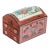 Vintage Chinese Lacquer Jewelry Chest With Famille Rose Porcelain For Sale
