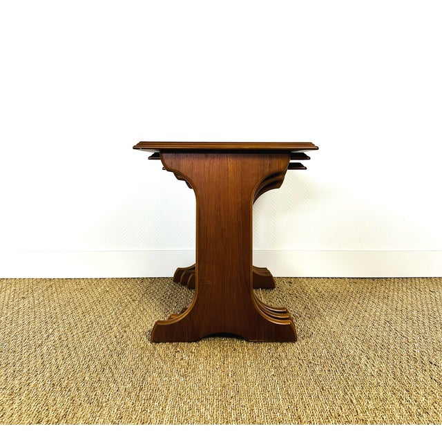 Brown Scandinavian Teak Nesting Tables, 1960s, Set of 3 For Sale - Image 8 of 17
